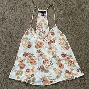 Floral open back tank top